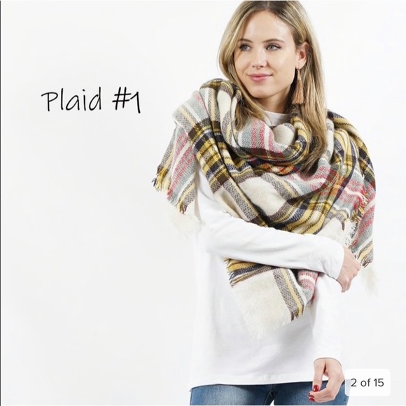 🎉2/$20🎉 New! Plaid Blanket Scarf - Picture 2 of 2